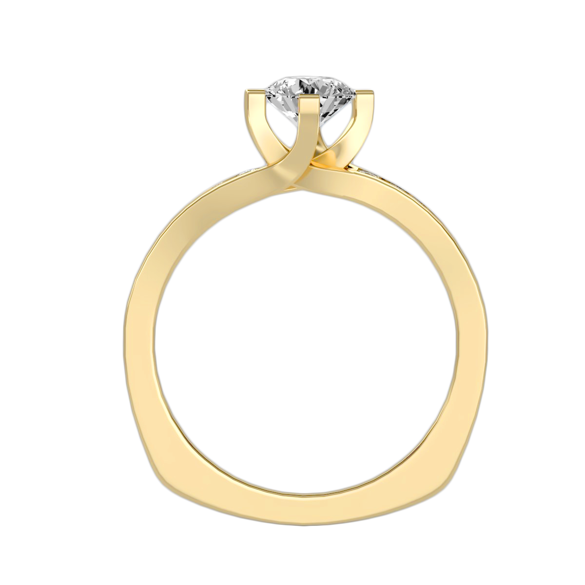 Solitaire ring with accent stones .67 ct