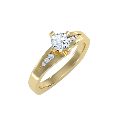 Solitaire ring with accent stones .67 ct