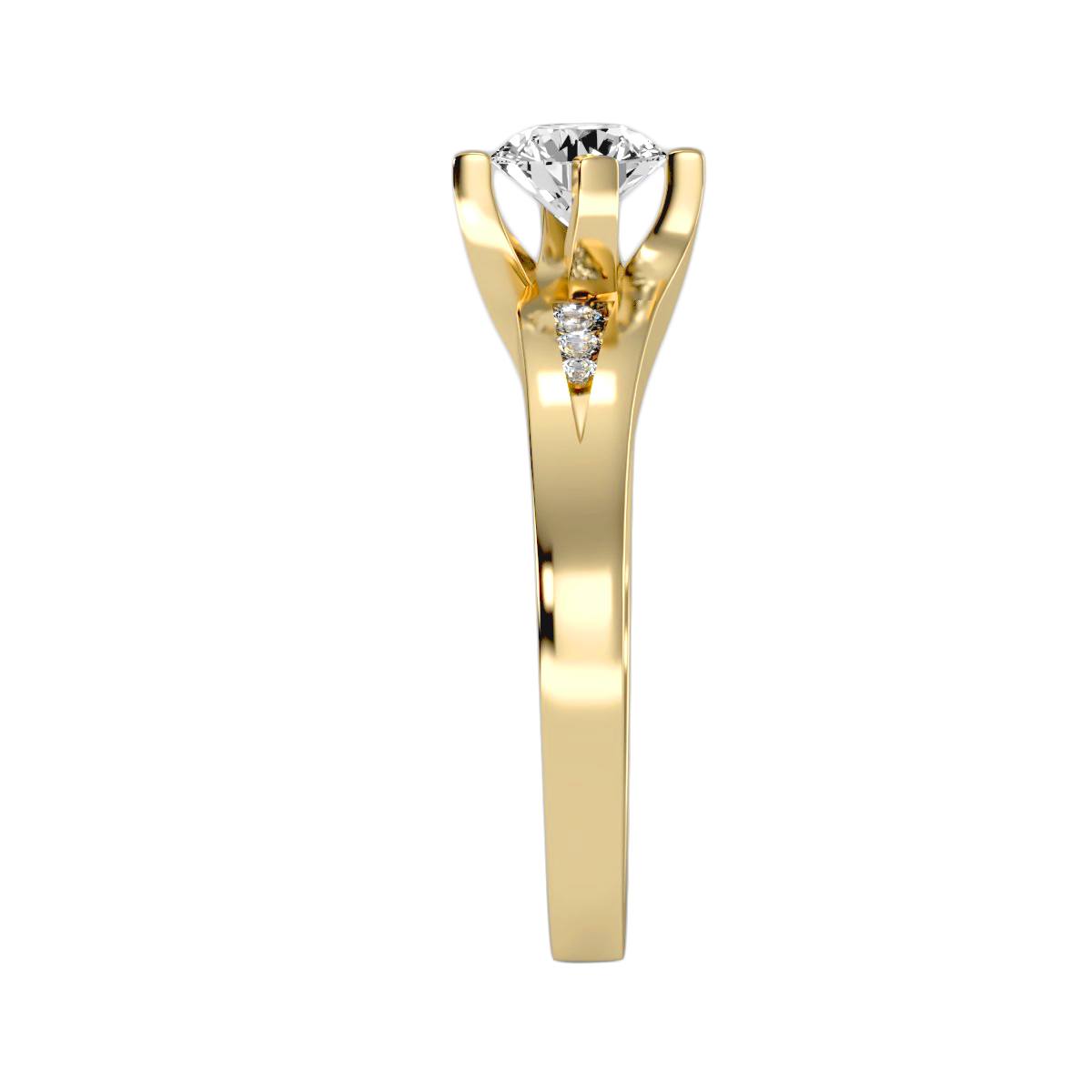 Solitaire ring with accent stones .67 ct