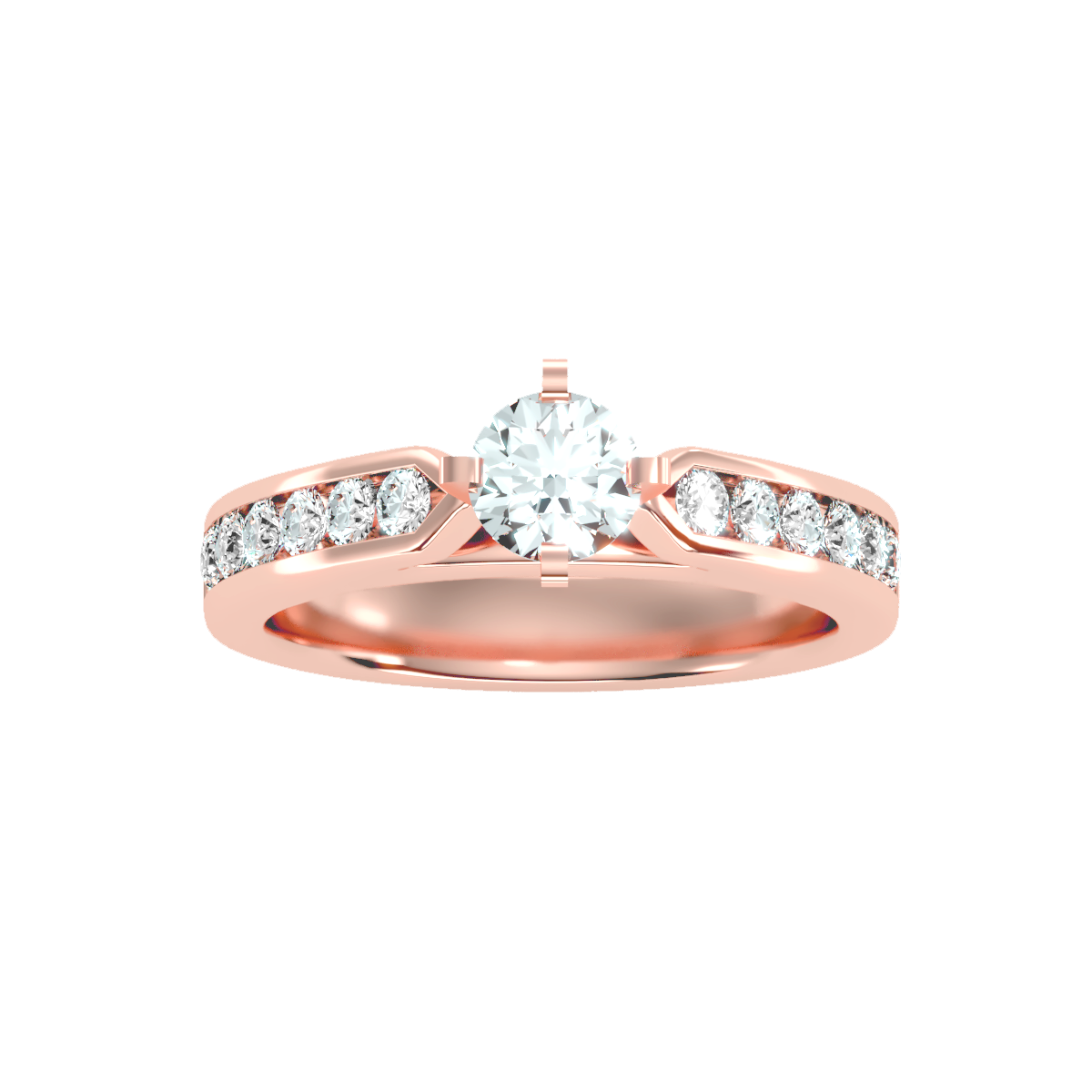 Solitaire ring with accent stones 1.07 ct