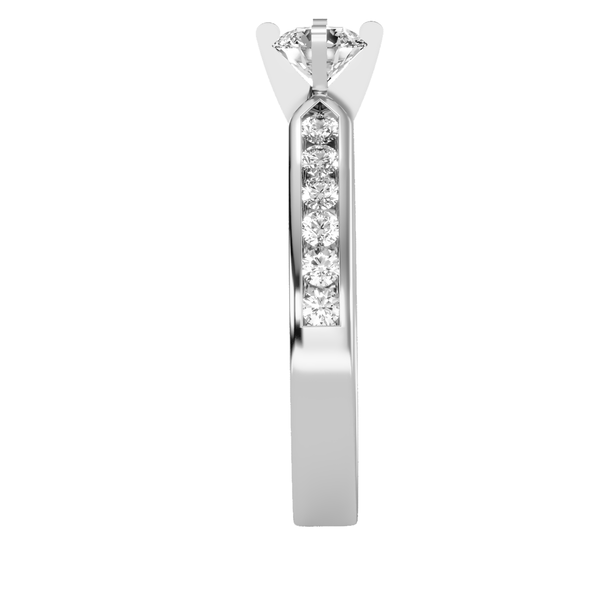 Solitaire ring with accent stones 1.07 ct
