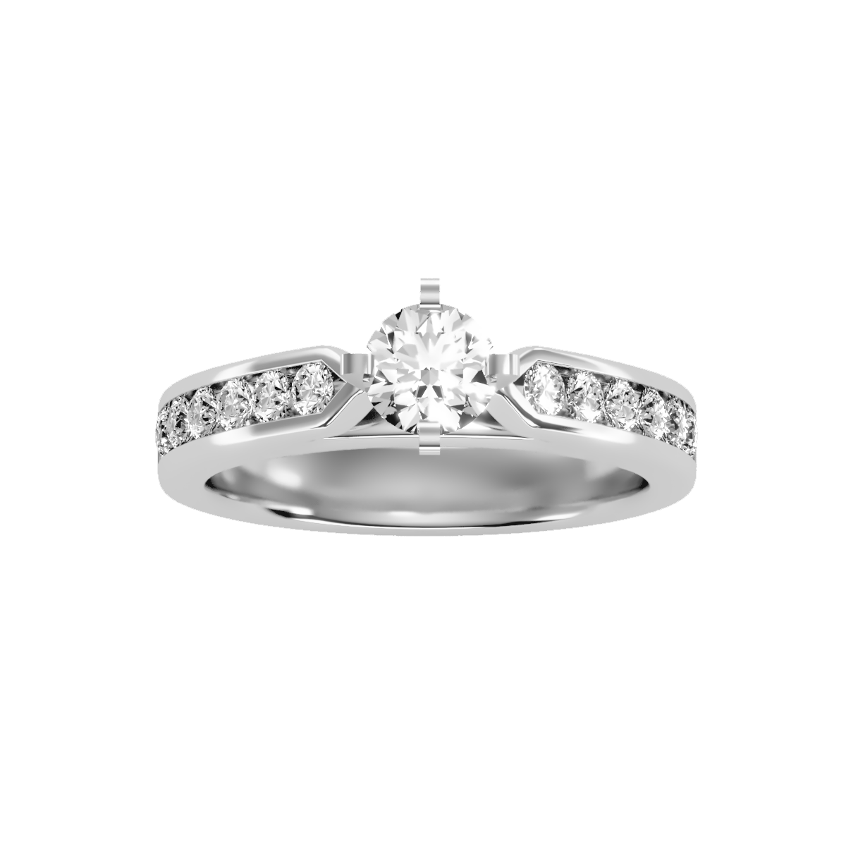 Solitaire ring with accent stones 1.07 ct
