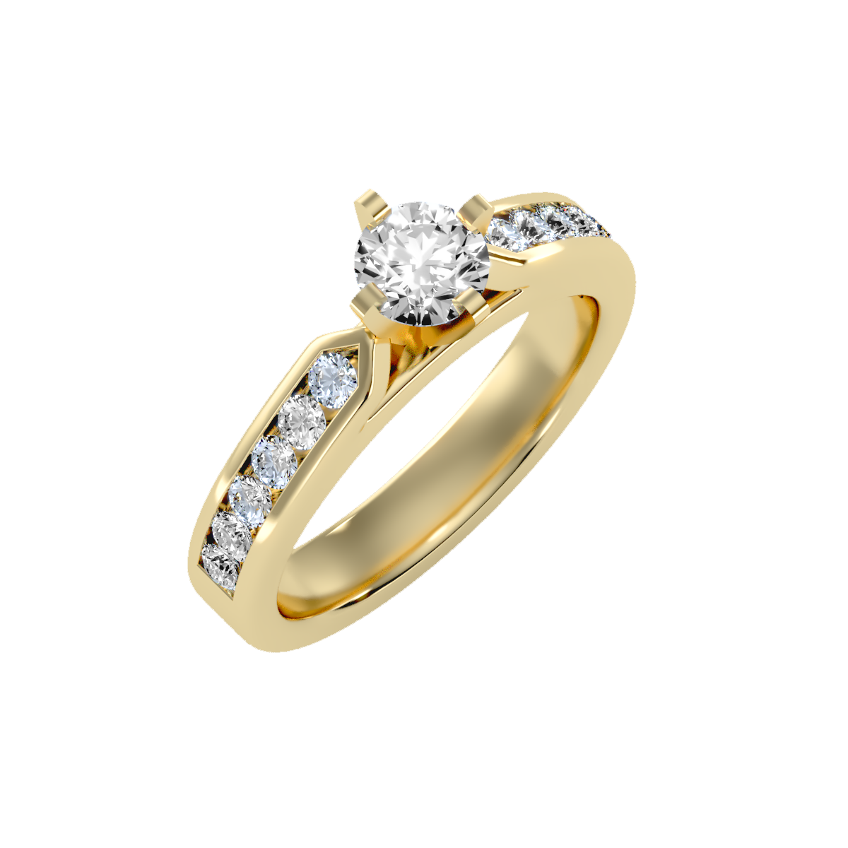 Solitaire ring with accent stones 1.07 ct