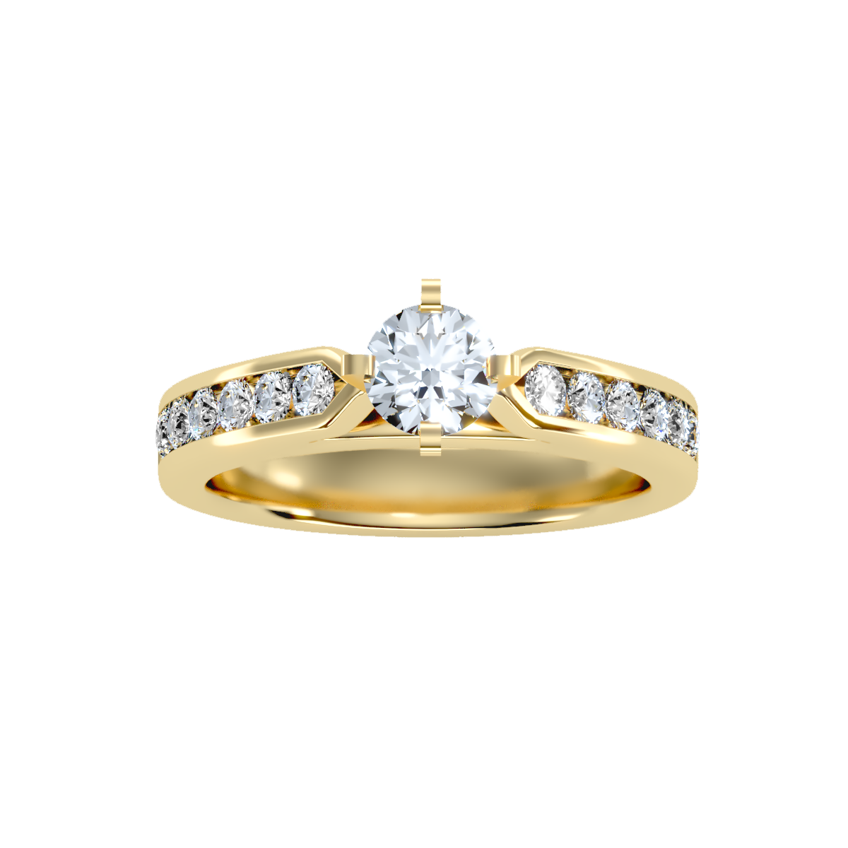 Solitaire ring with accent stones 1.07 ct