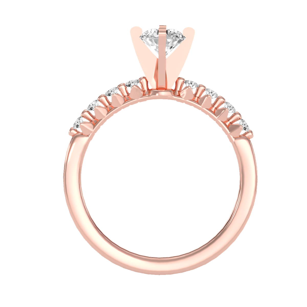 Solitaire ring with accent stones .70 ct
