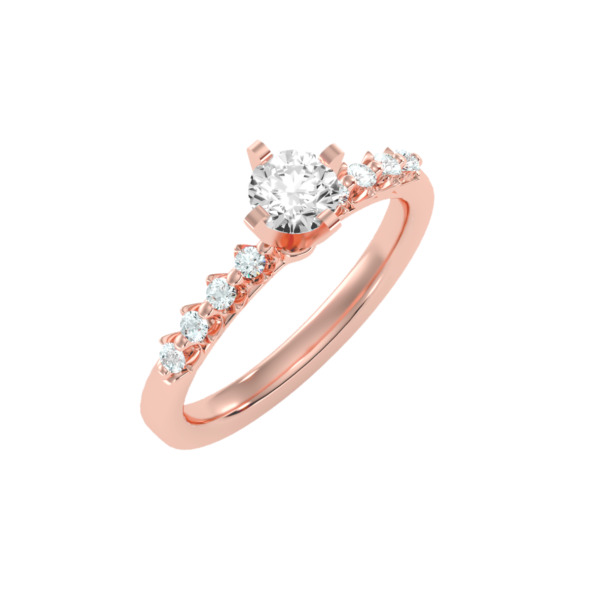 Solitaire ring with accent stones .70 ct