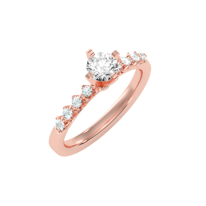 Solitaire ring with accent stones .70 ct