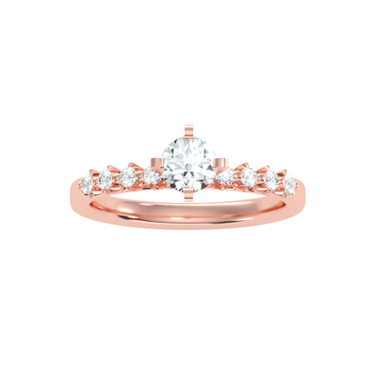 Solitaire ring with accent stones .70 ct