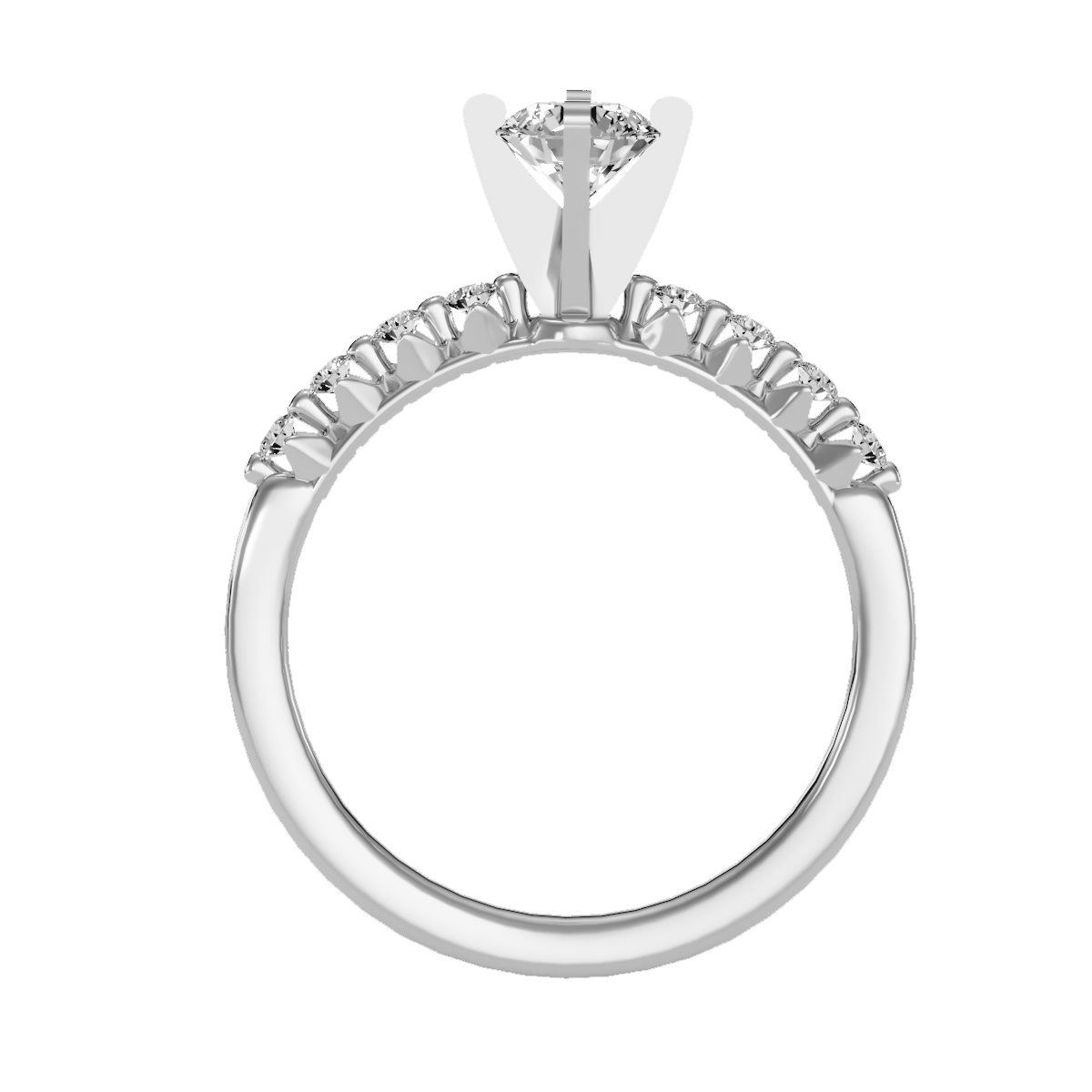 Solitaire ring with accent stones .70 ct