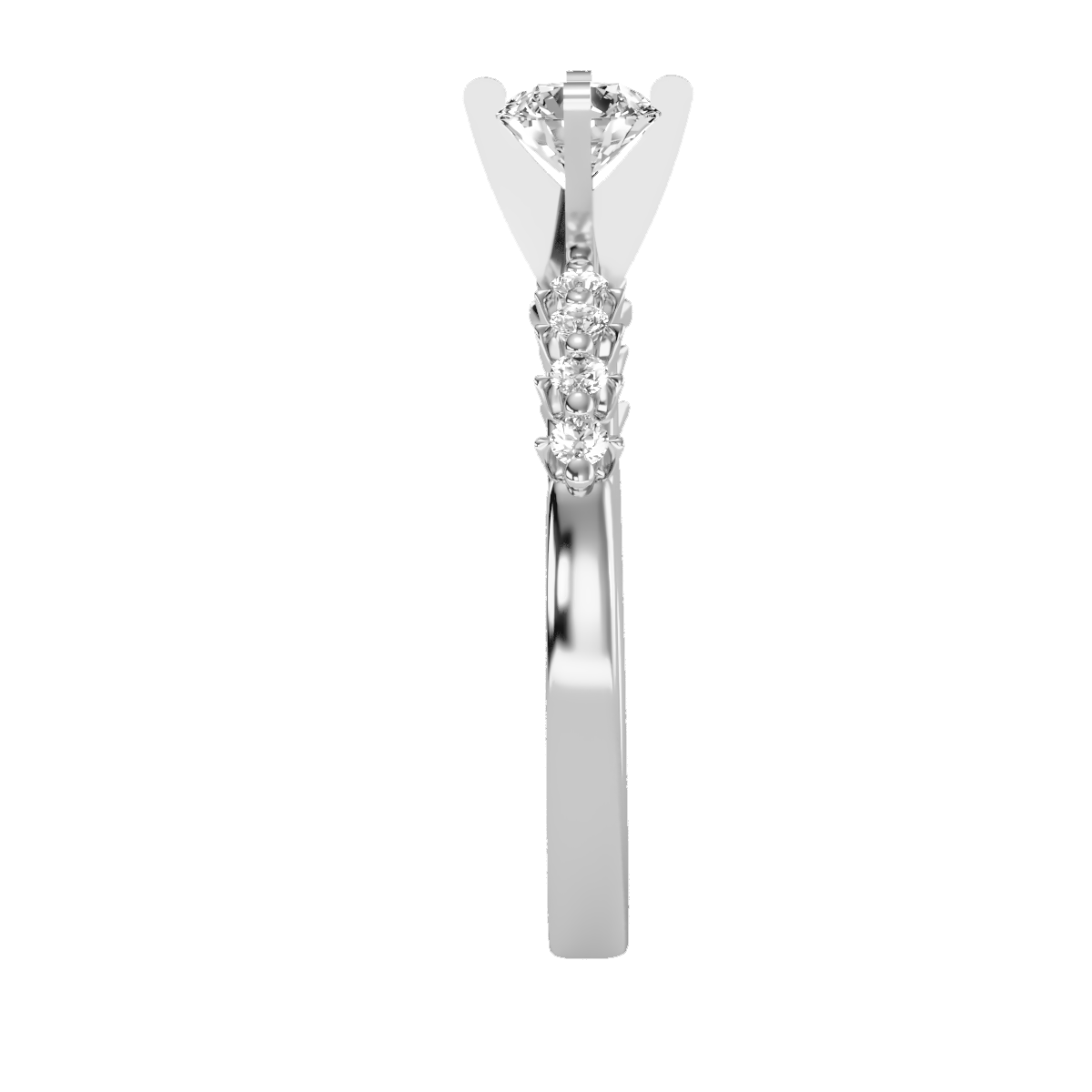 Solitaire ring with accent stones .70 ct