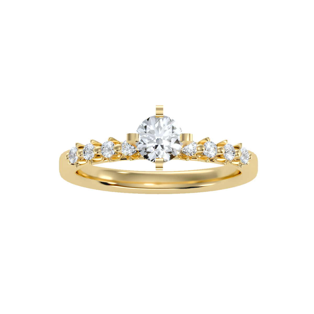 Solitaire ring with accent stones .70 ct
