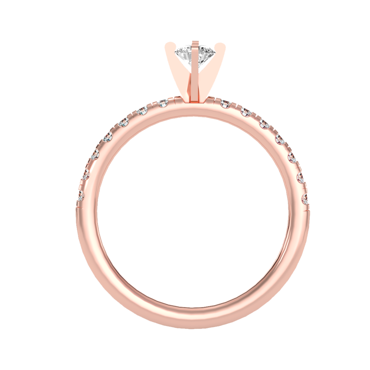 Solitaire ring with accent stones .56 ct