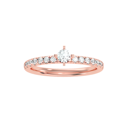 Solitaire ring with accent stones .56 ct