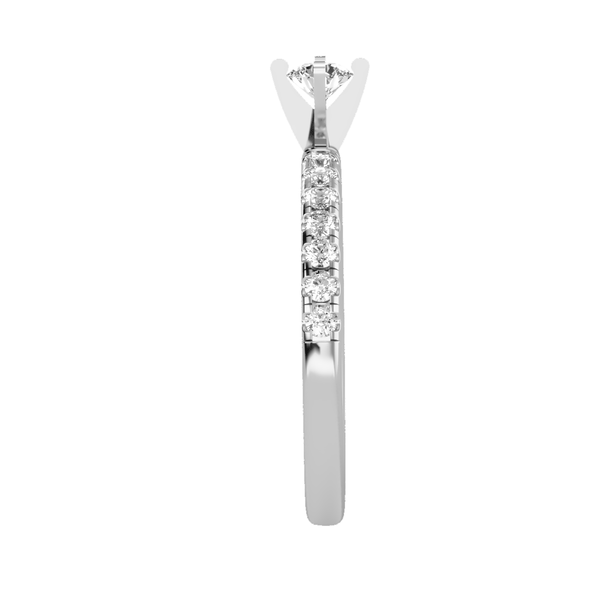 Solitaire ring with accent stones .56 ct