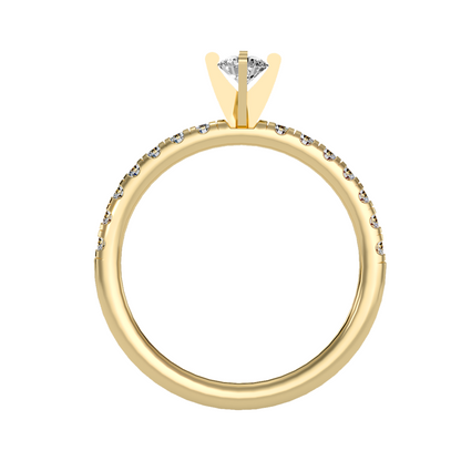 Solitaire ring with accent stones .56 ct