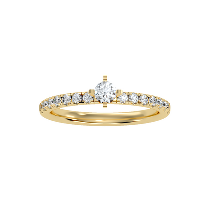 Solitaire ring with accent stones .56 ct