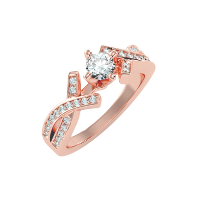 Solitaire ring with accent stones .94 ct