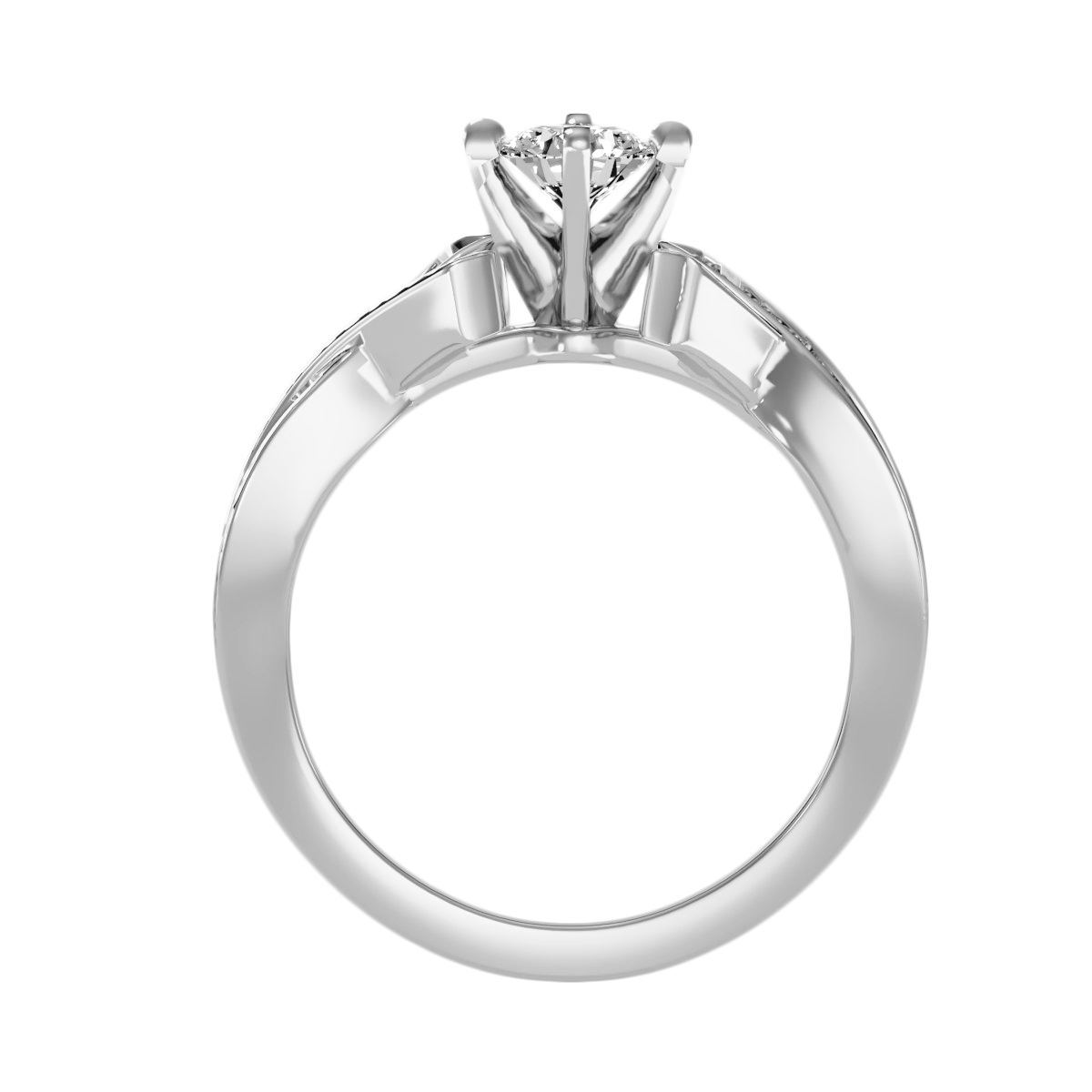 Solitaire ring with accent stones .94 ct