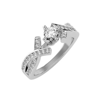 Solitaire ring with accent stones .94 ct