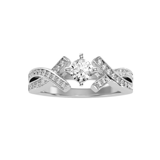 Solitaire ring with accent stones .94 ct