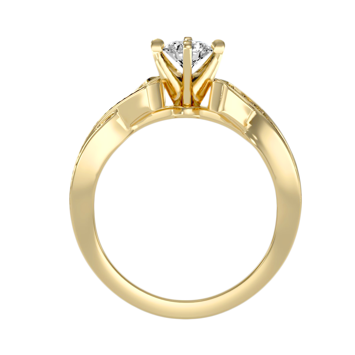 Solitaire ring with accent stones .94 ct