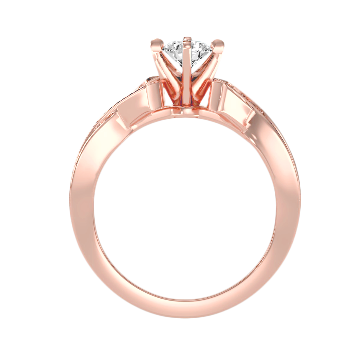 Solitaire ring with accent stones .94 ct