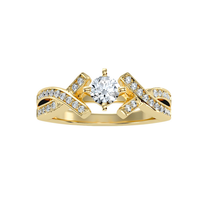 Solitaire ring with accent stones .94 ct