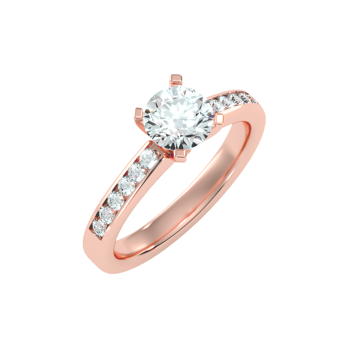 Solitaire ring with accent stones 1.29 ct