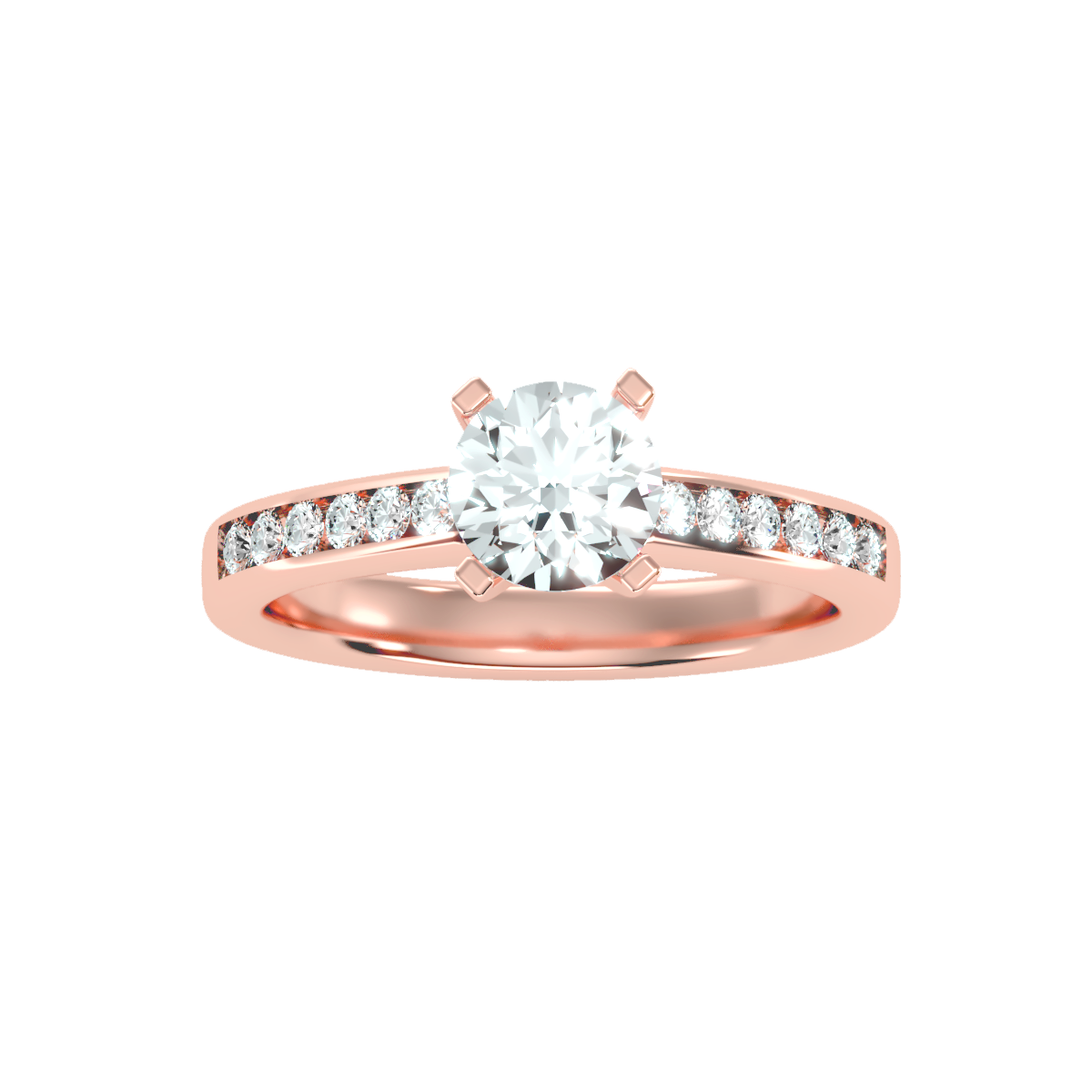 Solitaire ring with accent stones 1.29 ct