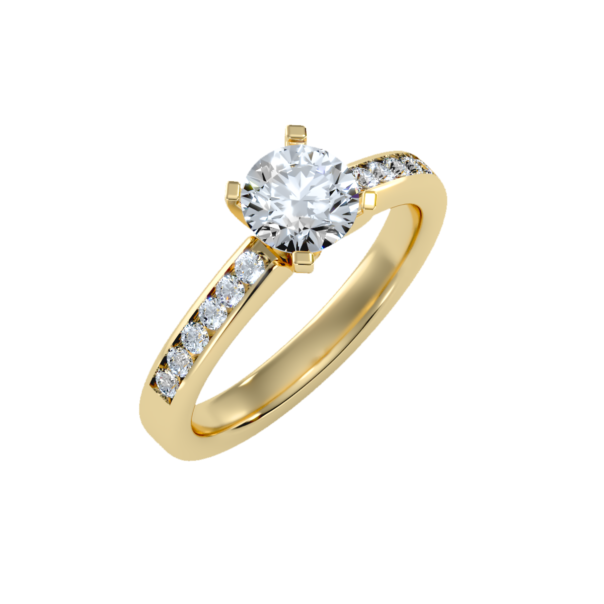 Solitaire ring with accent stones 1.29 ct