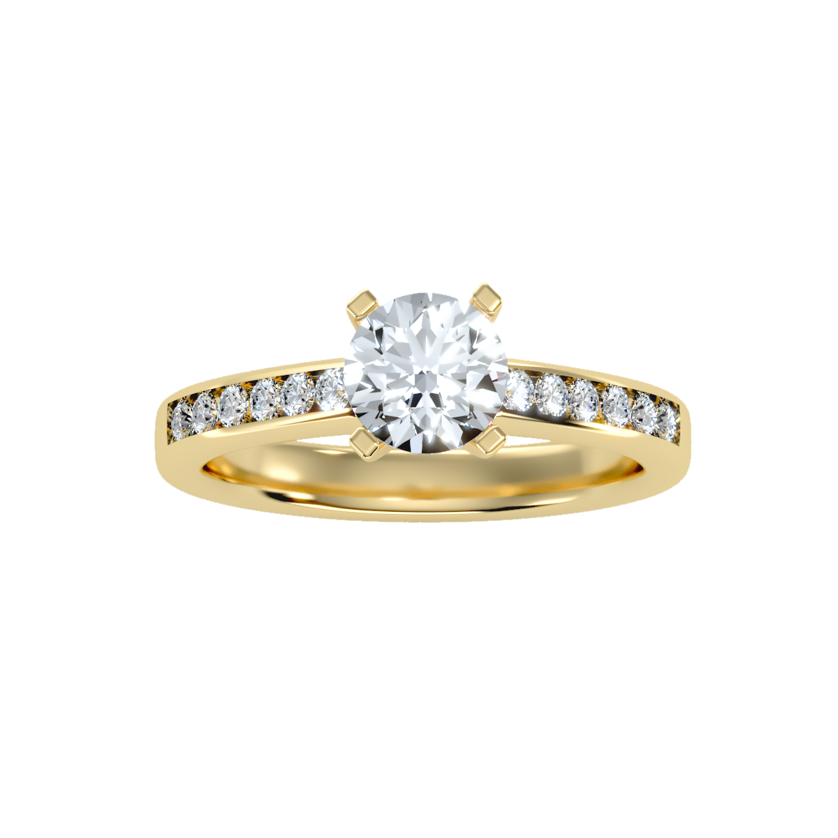 Solitaire ring with accent stones 1.29 ct