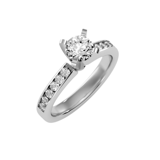 Solitaire ring with accent stones 1.58 ct