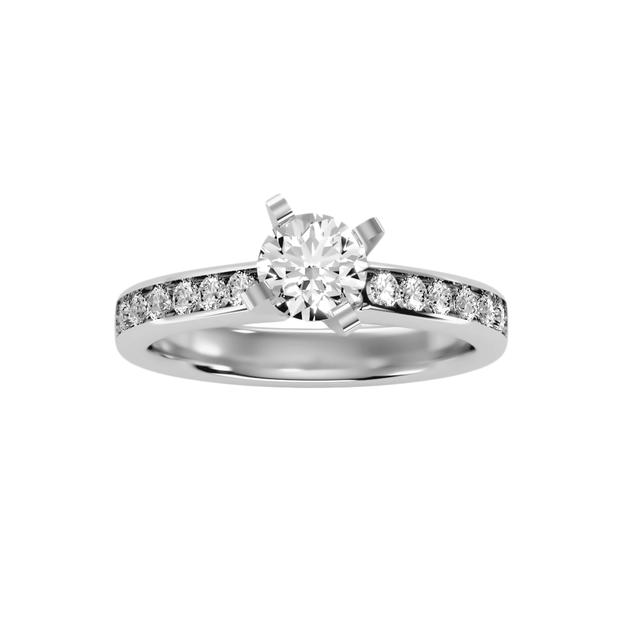 Solitaire ring with accent stones 1.58 ct