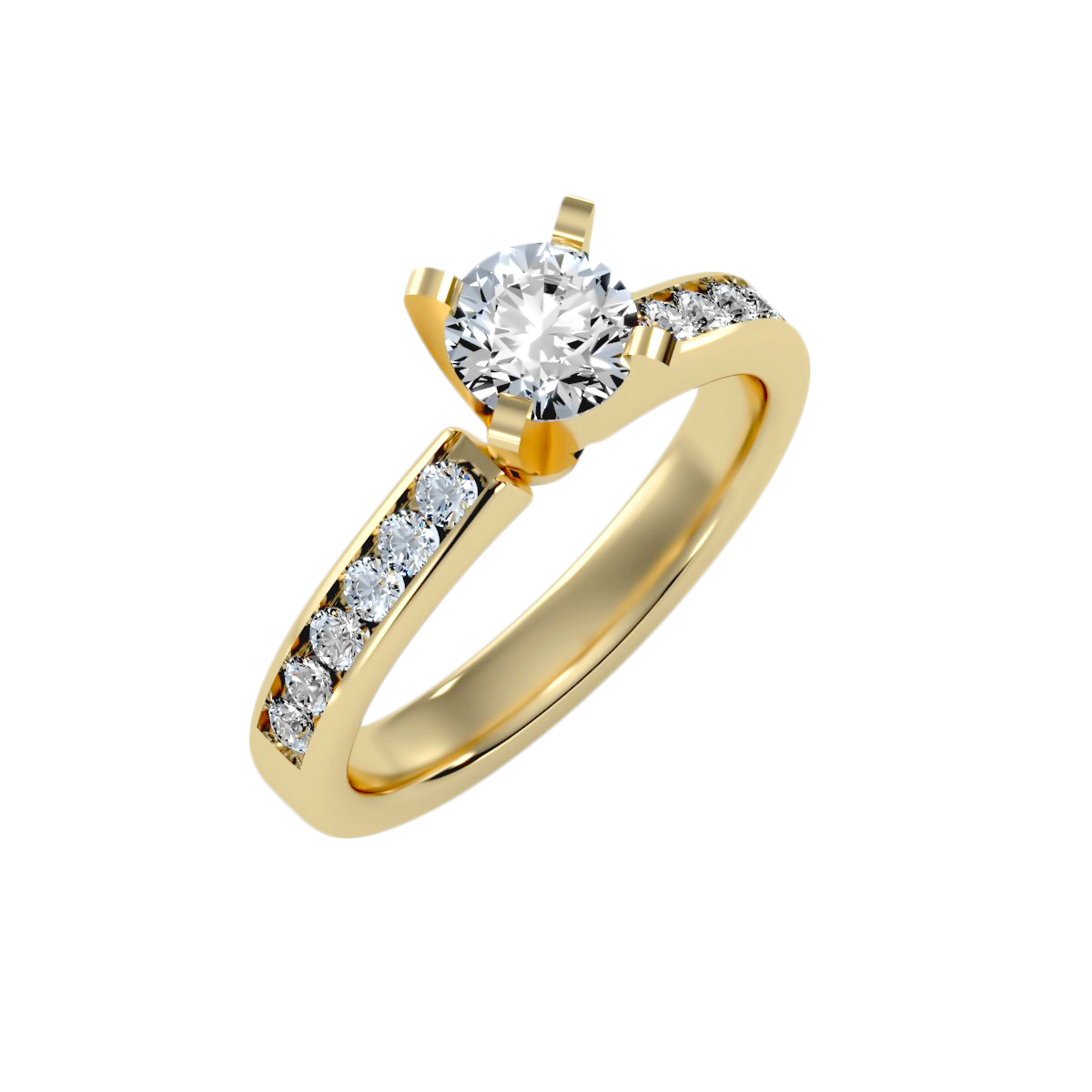 Solitaire ring with accent stones 1.58 ct