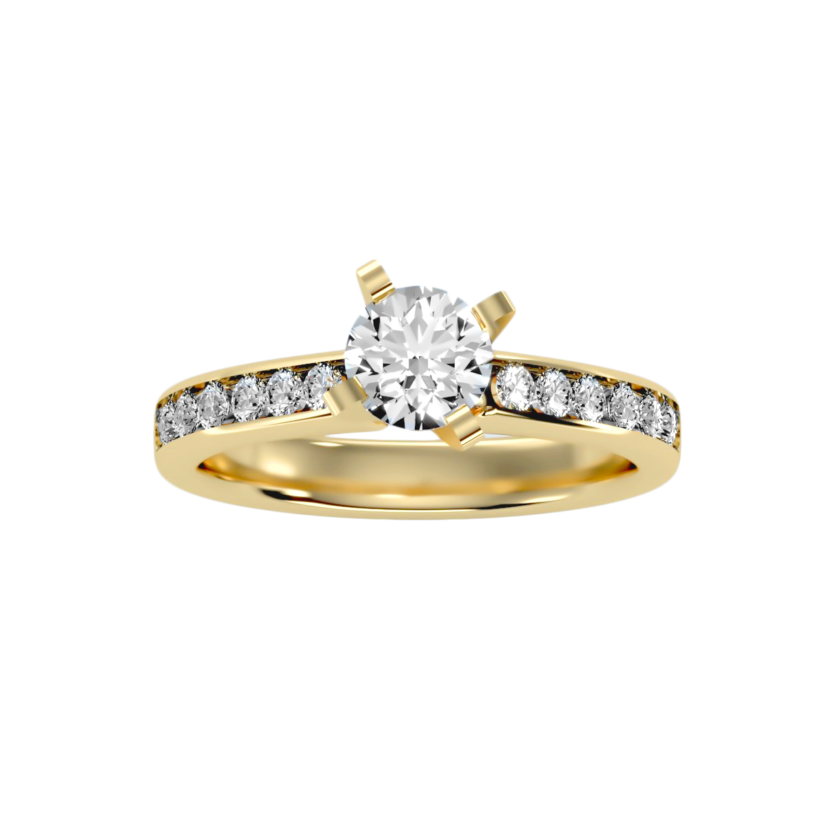 Solitaire ring with accent stones 1.58 ct