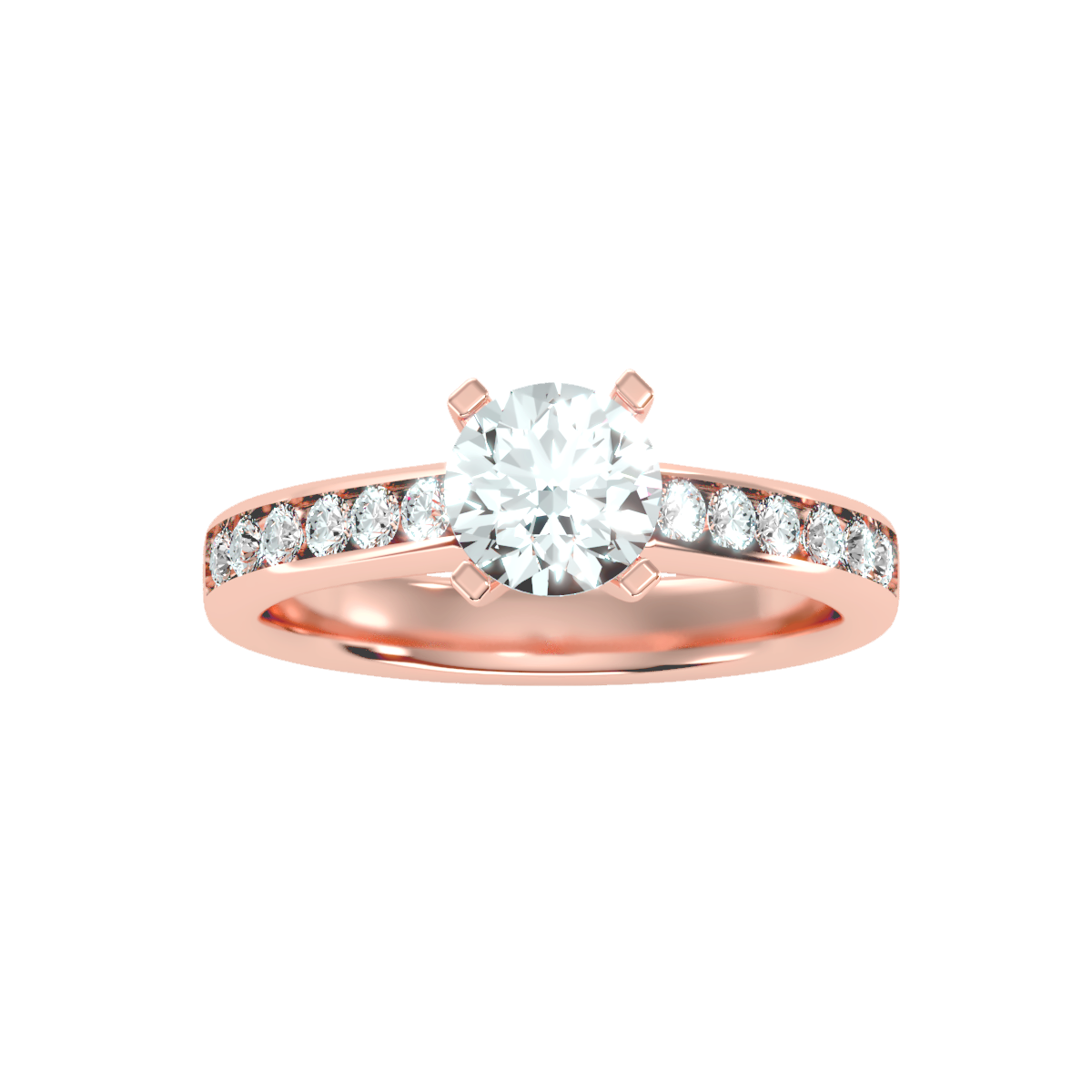 Solitaire ring with accent stones 1.44 ct