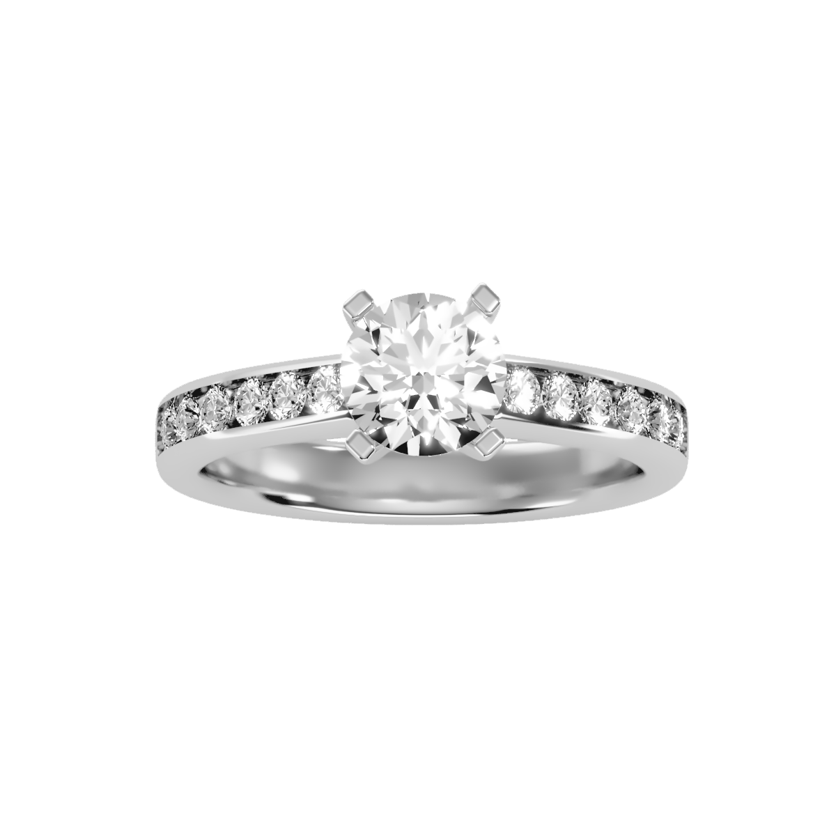 Solitaire ring with accent stones 1.44 ct