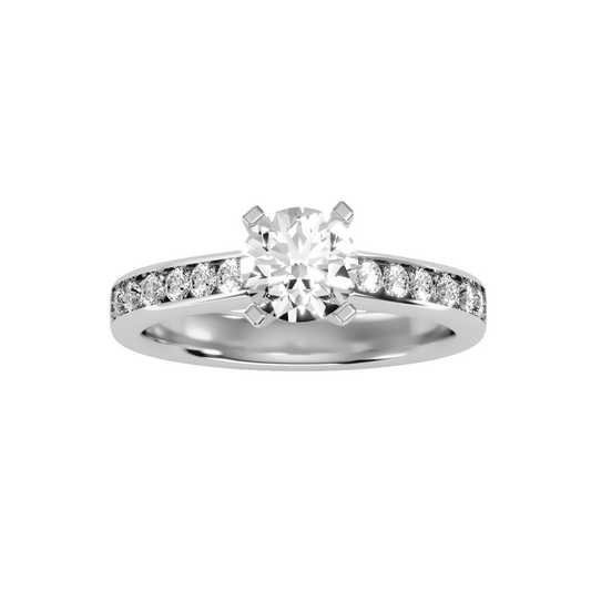Solitaire ring with accent stones 1.44 ct
