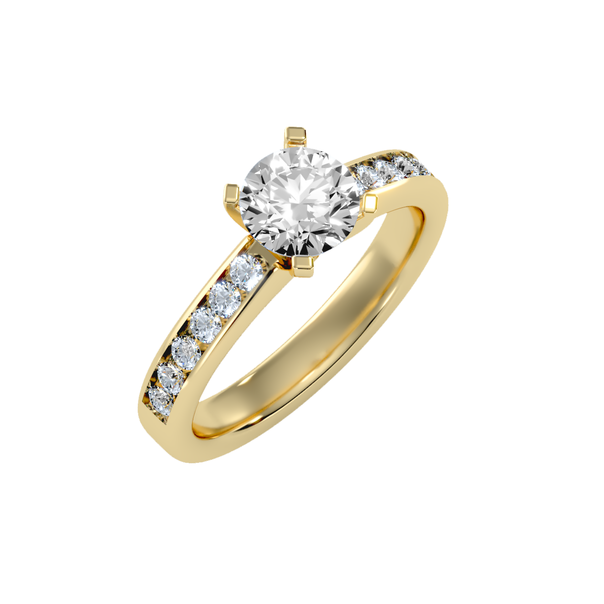 Solitaire ring with accent stones 1.44 ct