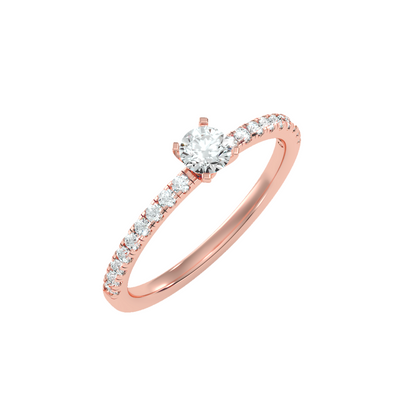 Solitaire ring with accent stones .50 ct