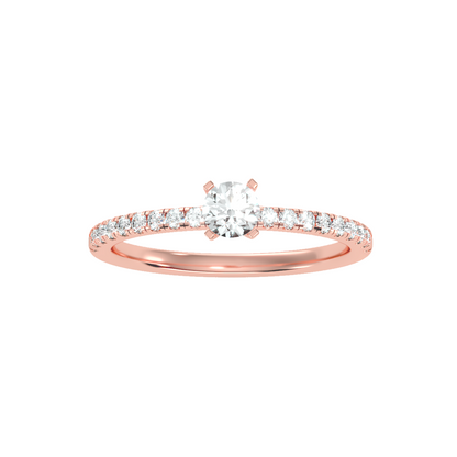 Solitaire ring with accent stones .50 ct