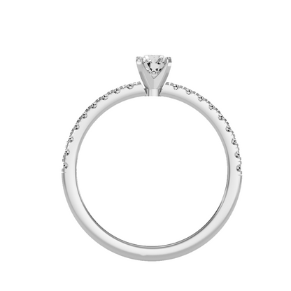 Solitaire ring with accent stones .50 ct