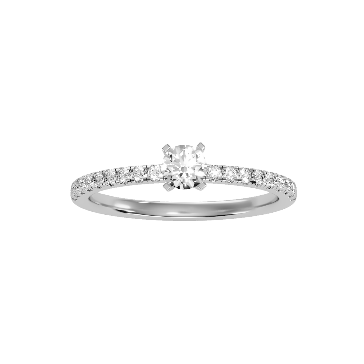 Solitaire ring with accent stones .50 ct
