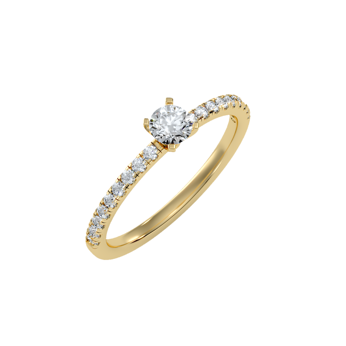 Solitaire ring with accent stones .50 ct