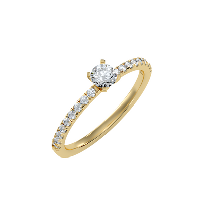 Solitaire ring with accent stones .50 ct