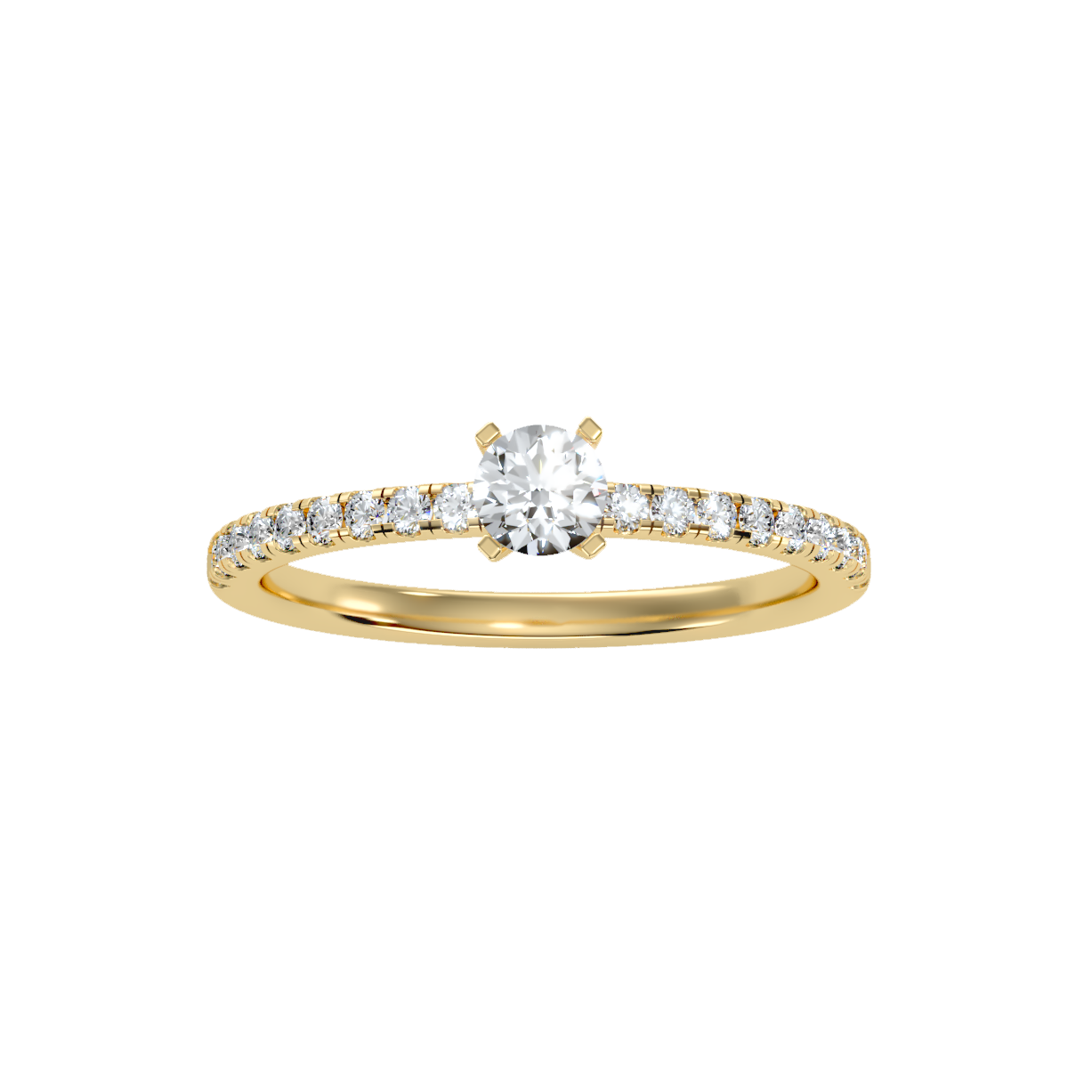 Solitaire ring with accent stones .50 ct
