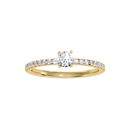 Solitaire ring with accent stones .50 ct
