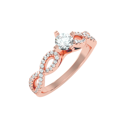 Solitaire ring with accent stones .79 ct