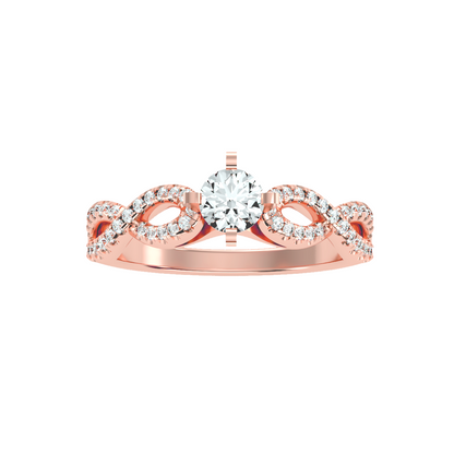Solitaire ring with accent stones .79 ct
