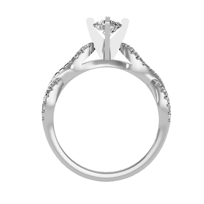 Solitaire ring with accent stones .79 ct